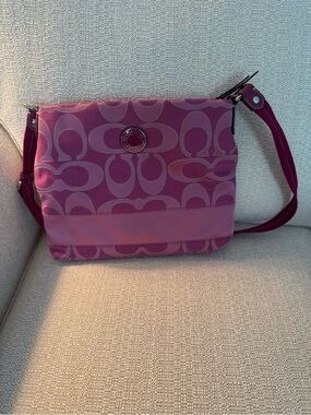Coach Pink Signature Logo Crossbody Bag